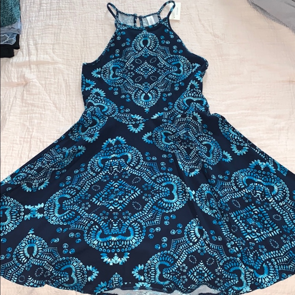 blue/black mandala aeropostale dress NWT